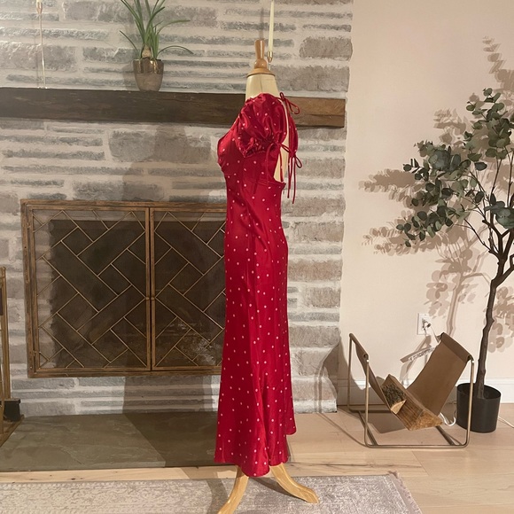 ASOS satin red polka dot dress - Picture 3 of 6